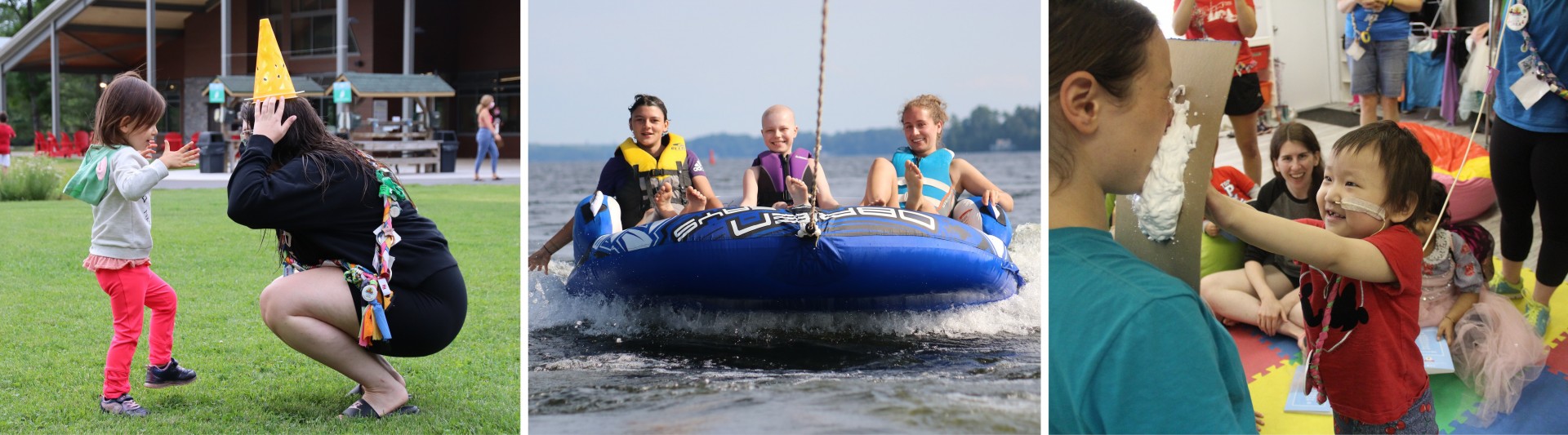 collage of campers enjoying camp activities