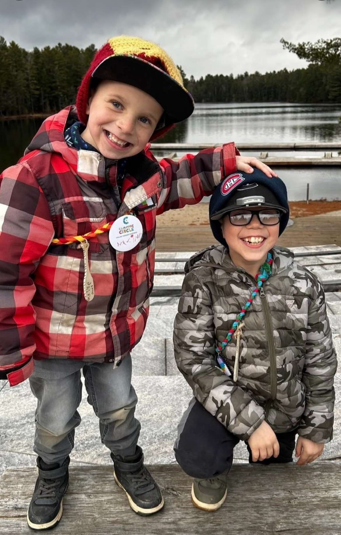campers on the dock at camp
